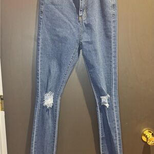 TALL HIGH WAIST DISTRESSED SKINNY JEAN
